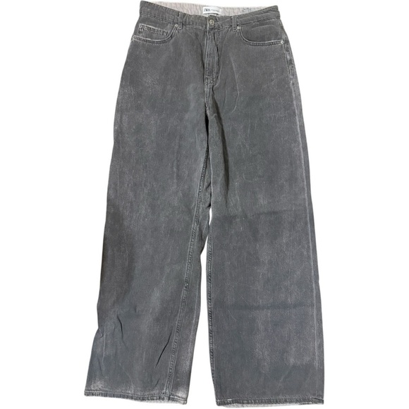 ZARA High Rise Wide Leg Jeans – Size 8 (USA) / 40 (EUR) – Gray Washed Denim - Picture 4 of 7